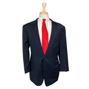 SHORT ARM Brioni Gold Buttons Blazer Wool Jacket Solid Navy Blue 44R Sport Coat